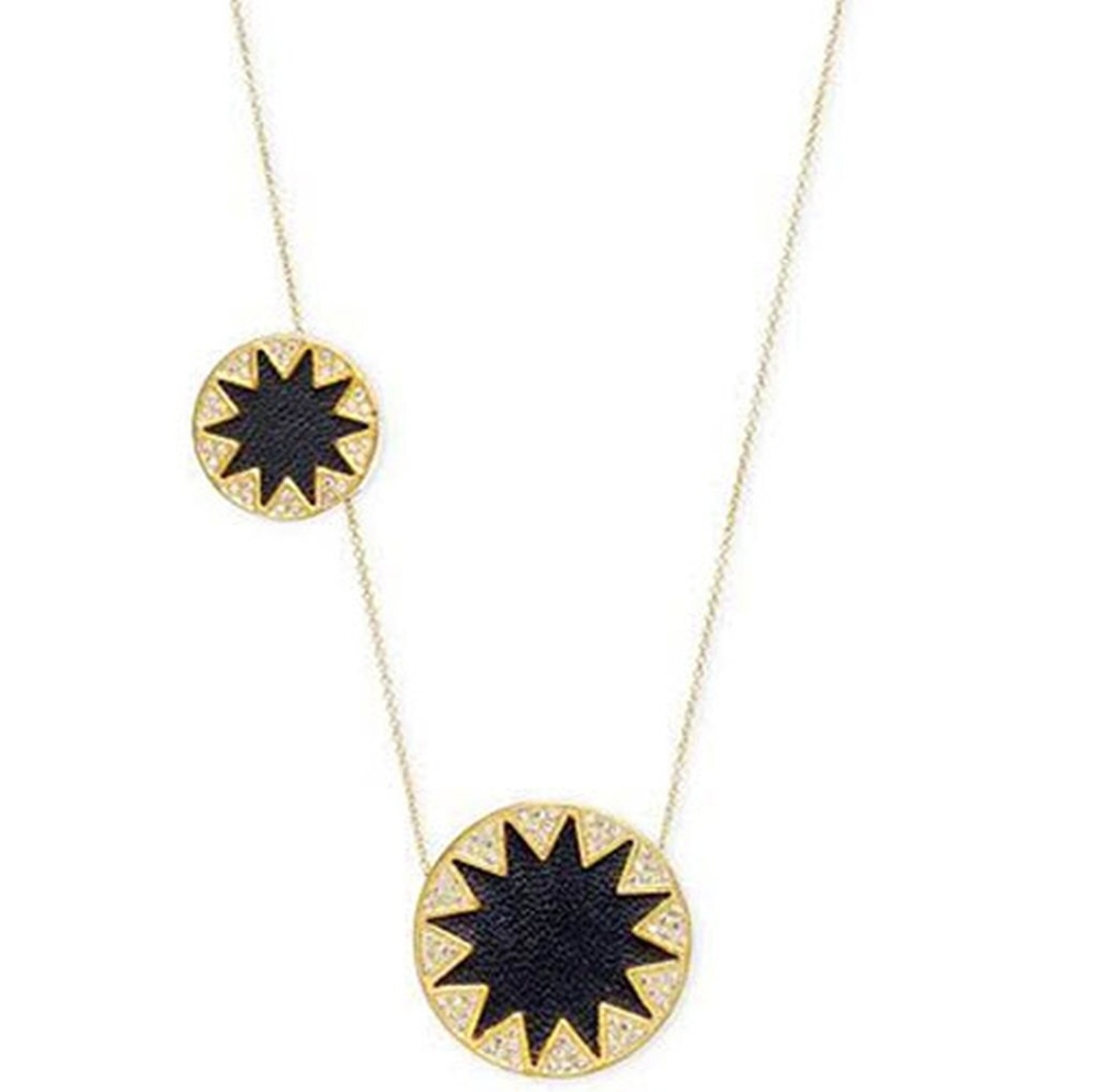 House of Harlow double sunburst pave necklace